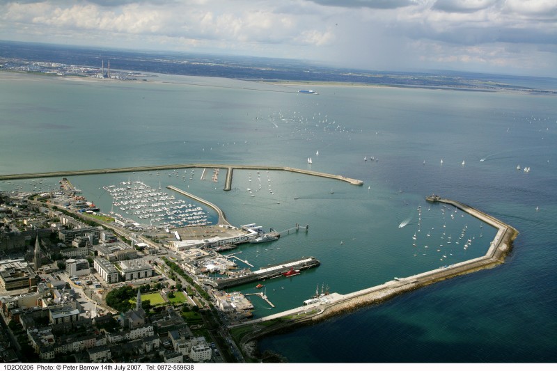 Dun Laoghaire Harbour extending into Dublin Bay